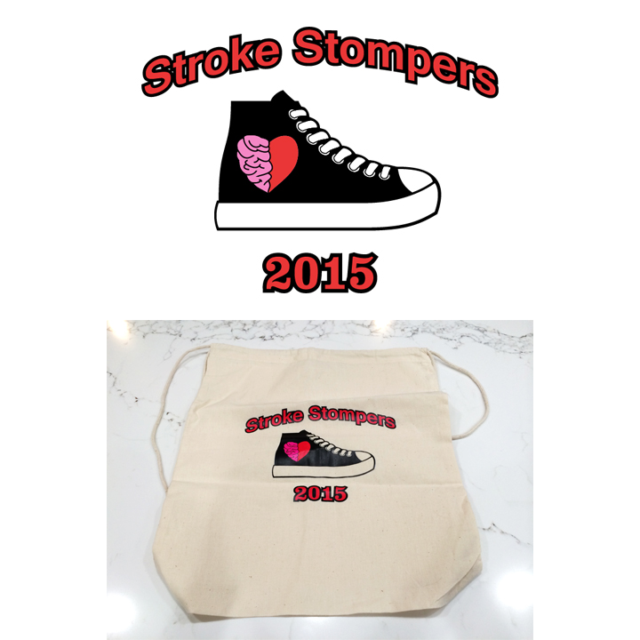 STroke Stompers logo, plus the logo on a bag.